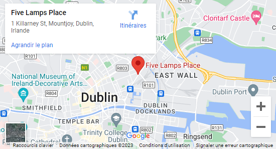 [Carte] Emplacement des bureaux d'AvaTrade à Dublin