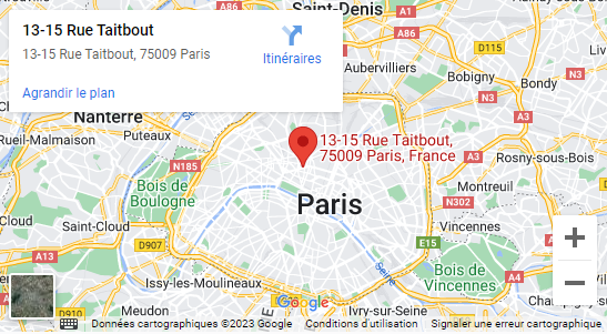 [Carte] Emplacement des bureaux de WH SelfInvest à Paris