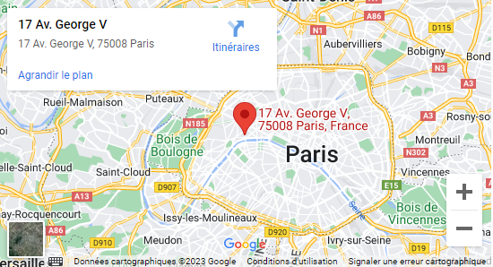 [Carte] Emplacement des bureaux de la succursale d'IG à Paris